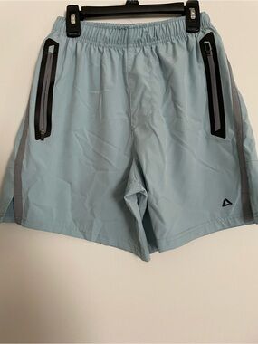 Men's Light Blue Athletic Shorts with Zipper Pockets Tec-One S